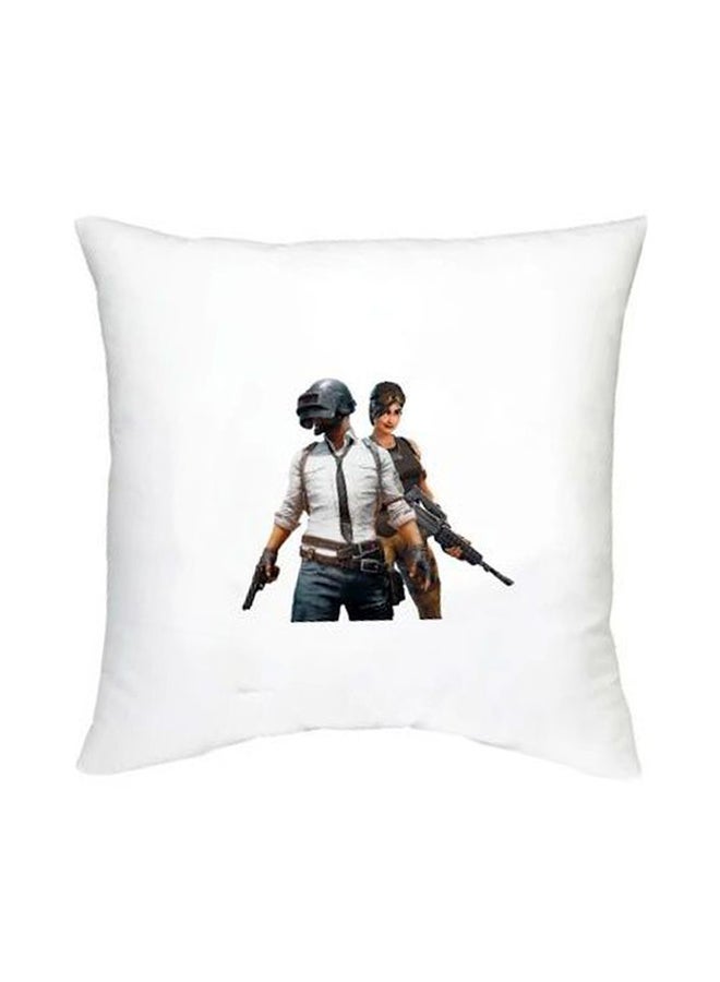 PUBG Printed Decorative Cushion White/Brown/Black 16x16inch