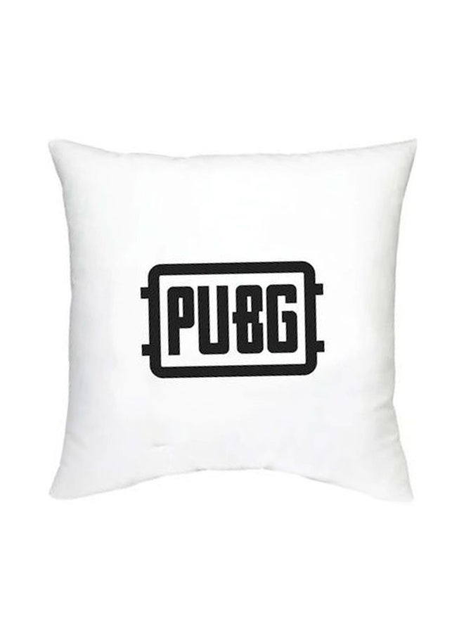 Pubg Printed Decorative Cushion White/Black 16x16inch