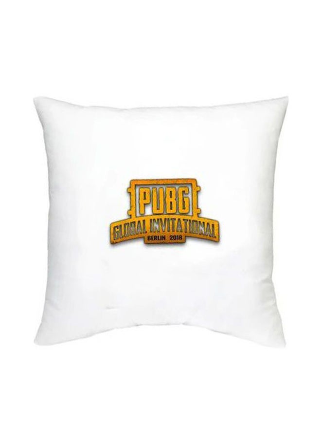 PUBG Printed Decorative Cushion White/Yellow/Orange 16x16inch