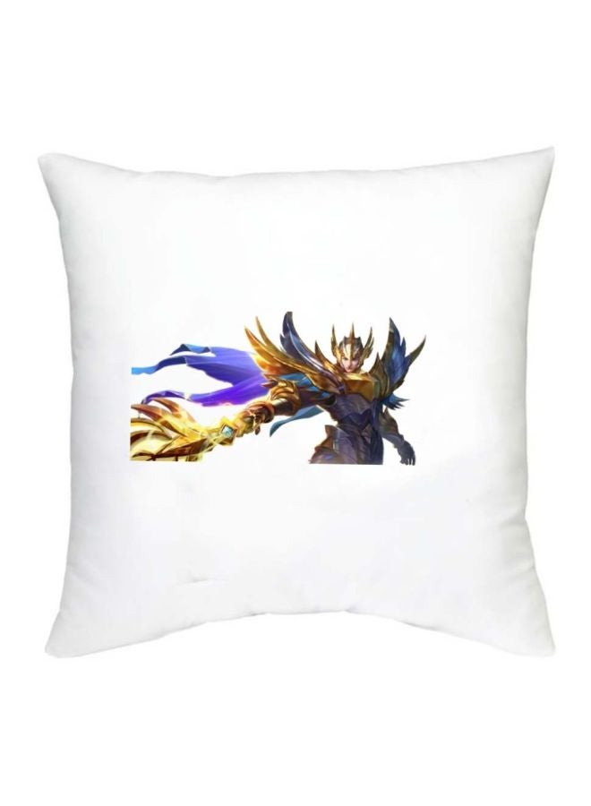 Mobile Legends Character Printed Decorative Cushion White/Grey/Yellow 16x16inch