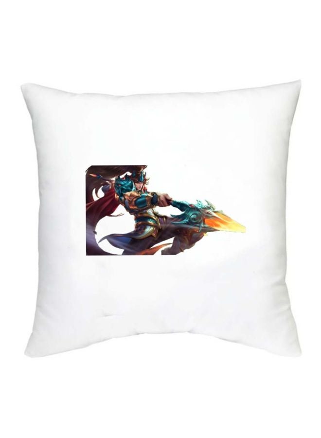 Mobile Legends Character Printed Decorative Cushion White/Blue/Yellow 16x16inch