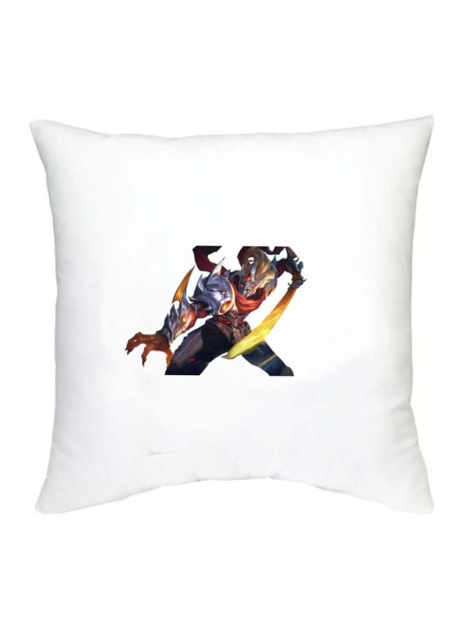 Mobile Legends Character Printed Decorative Cushion White/Silver/Yellow 16x16inch