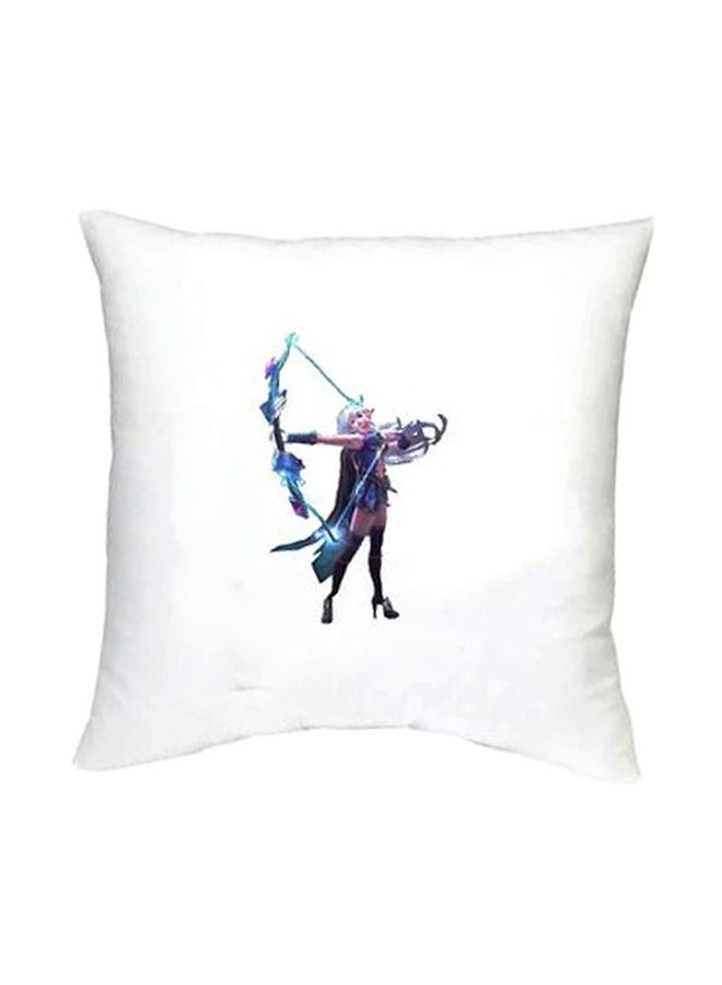 Mobile Legends Printed Decorative Cushion White/Blue/Black 16x16inch