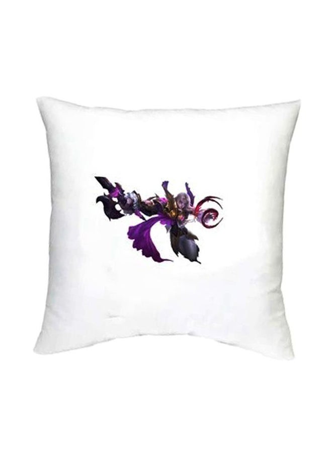 Mobile Legends Printed Decorative Cushion White/Purple/Black 16x16inch