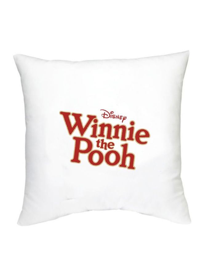 Winnie The Pooh Printed Decorative Pillow White/Red 16x16inch