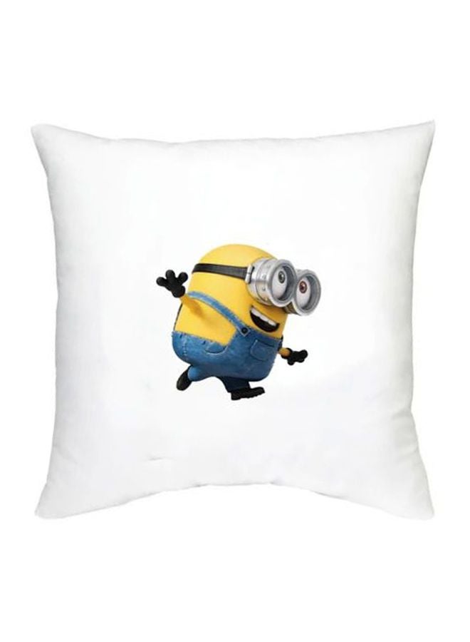 Minion Character Printed Cushion White/Yellow/Blue 16x16inch
