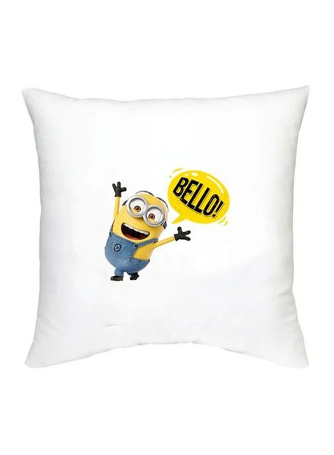 Minion Character Printed Cushion White/Yellow/Blue 16x16inch