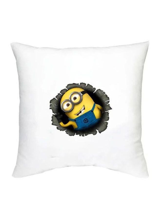 Minion Character Printed Cushion White/Yellow/Blue 16x16inch