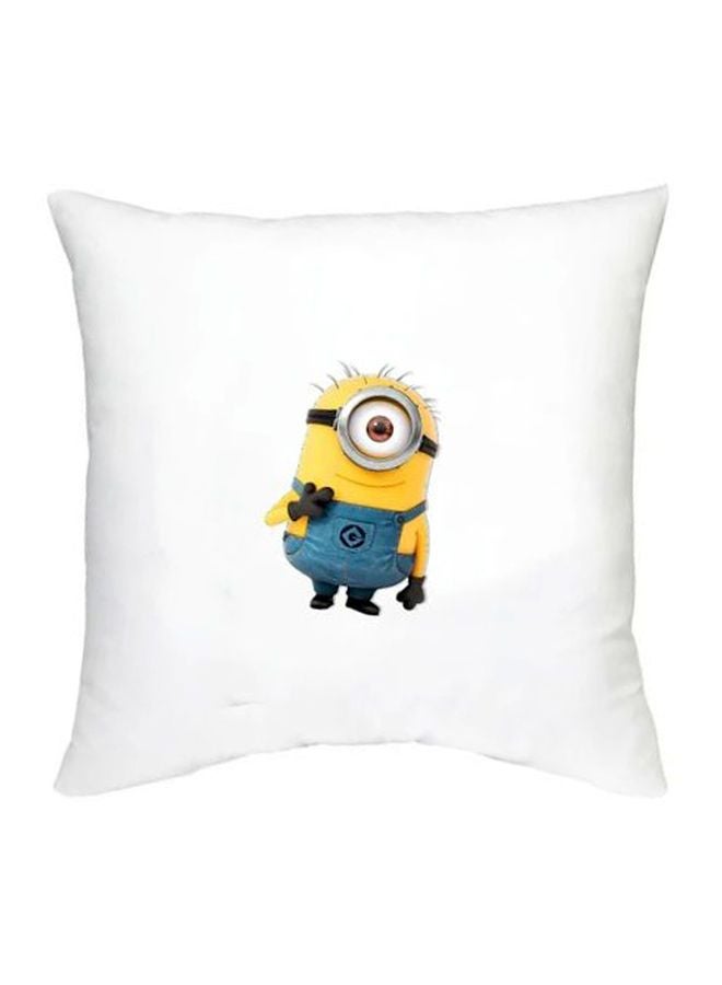 Minion Character Printed Cushion White/Yellow/Blue 16x16inch