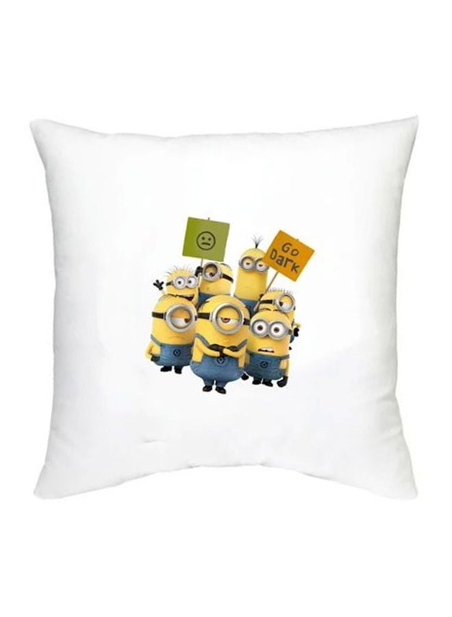 Minion Character Printed Cushion White/Yellow/Blue 16x16inch