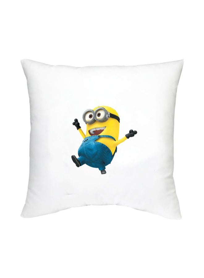 Minion Character Printed Cushion White/Yellow/Blue 16x16inch