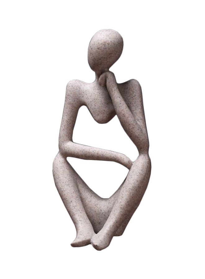 منحوتة بتصميم تجريديّ لمفكّر على الطراز الأوروبي رمادي 11x24سم - Image 2