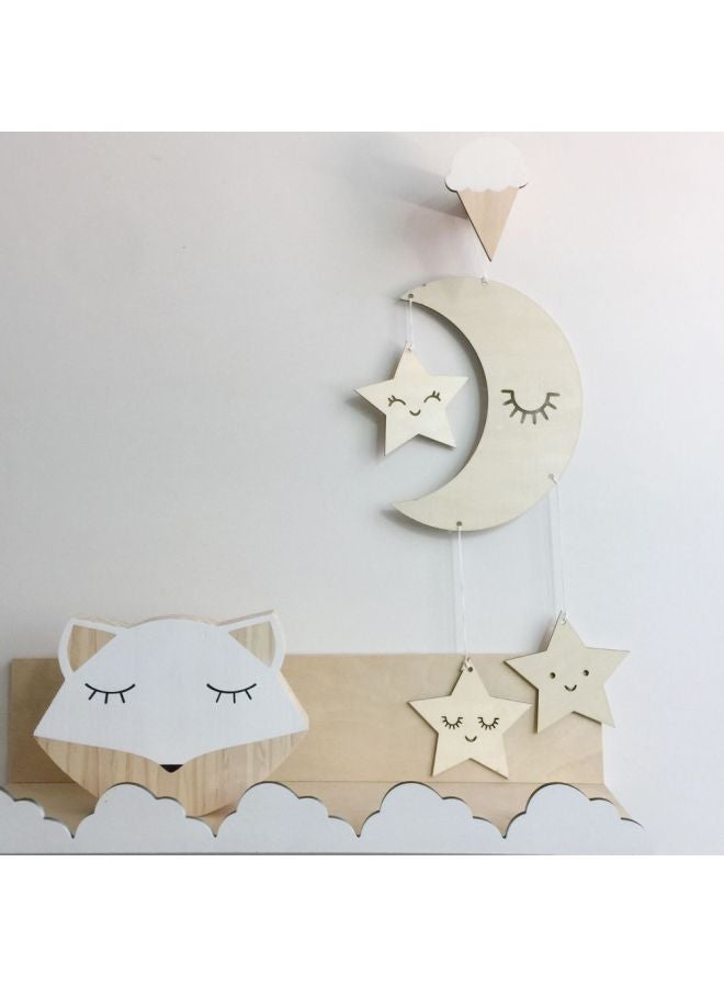 Moon And Star Themed Hanging Ornament Beige/Black 15x21cm  - Image 5