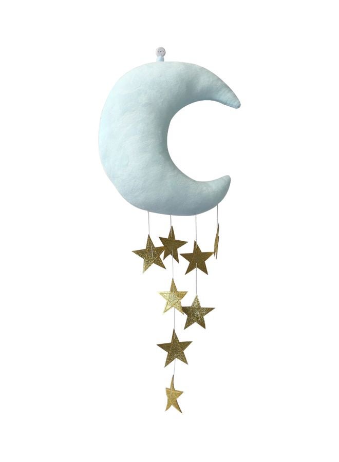 Hanging Moon Stars Stuffed Wall Backdrop Blue/Gold 