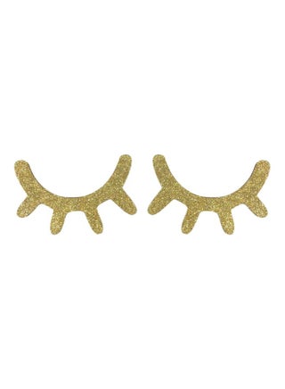 Pair Of Eyelashes Themed Wall Stickers Gold 15x10x0.5cm - v1602781289/N40956553A_1