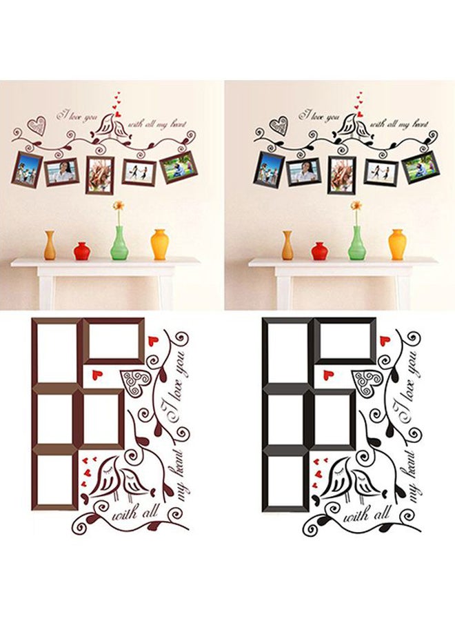 Loving Heart Photo Frame Designed Wall Sticker Brown 45x60cm  - Image 2
