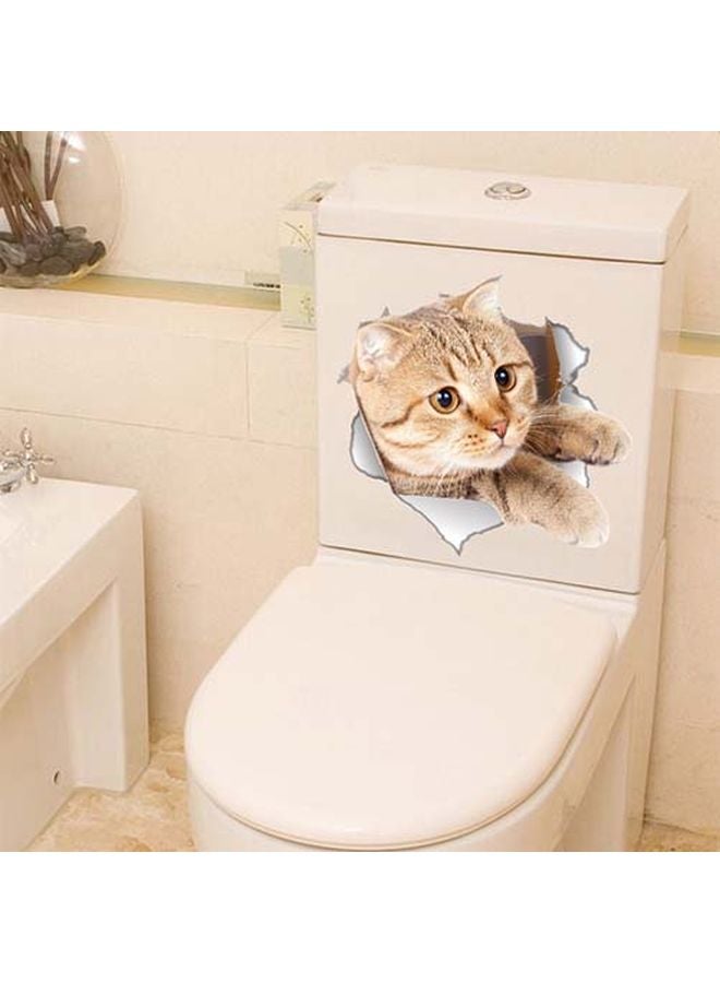 Cat Printed Wall Sticker Beige/Grey 21x29cm  - Image 2