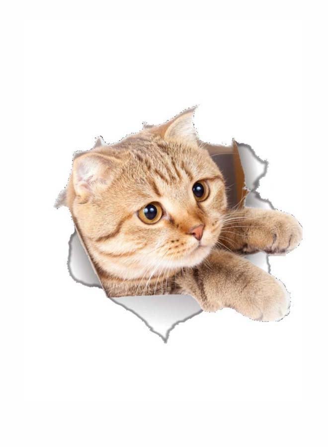 Cat Printed Wall Sticker Beige/Grey 21x29cm  - Image 1