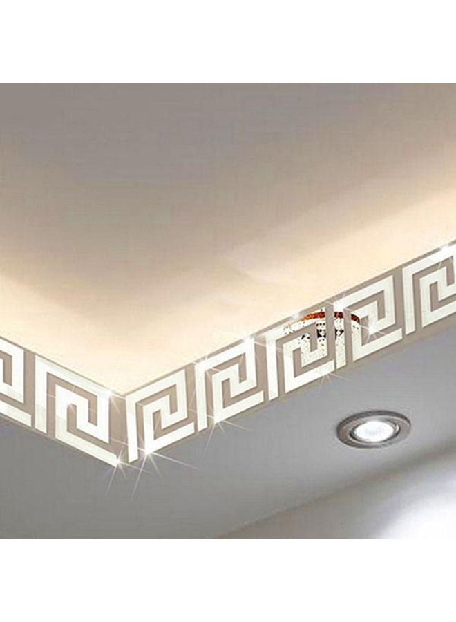 10-Piece Patterned Wall Sticker Silver 10x (10x10)cm