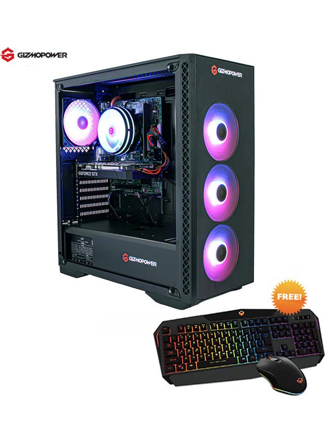 GIZMOPOWER Gaming Tower PC With Core i5 Processor/32GB RAM/1TB HDD+256GB SSD Hybrid Drive/4GB NVIDIA GeForce GTX 1650 Graphics Card With Keyboard And Mouse Black  - Image 2
