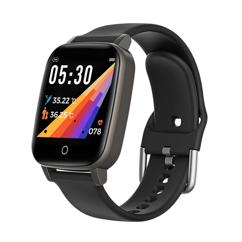T1S Colour Screen Sport Fitness Intelligent Watch Black - Image 1