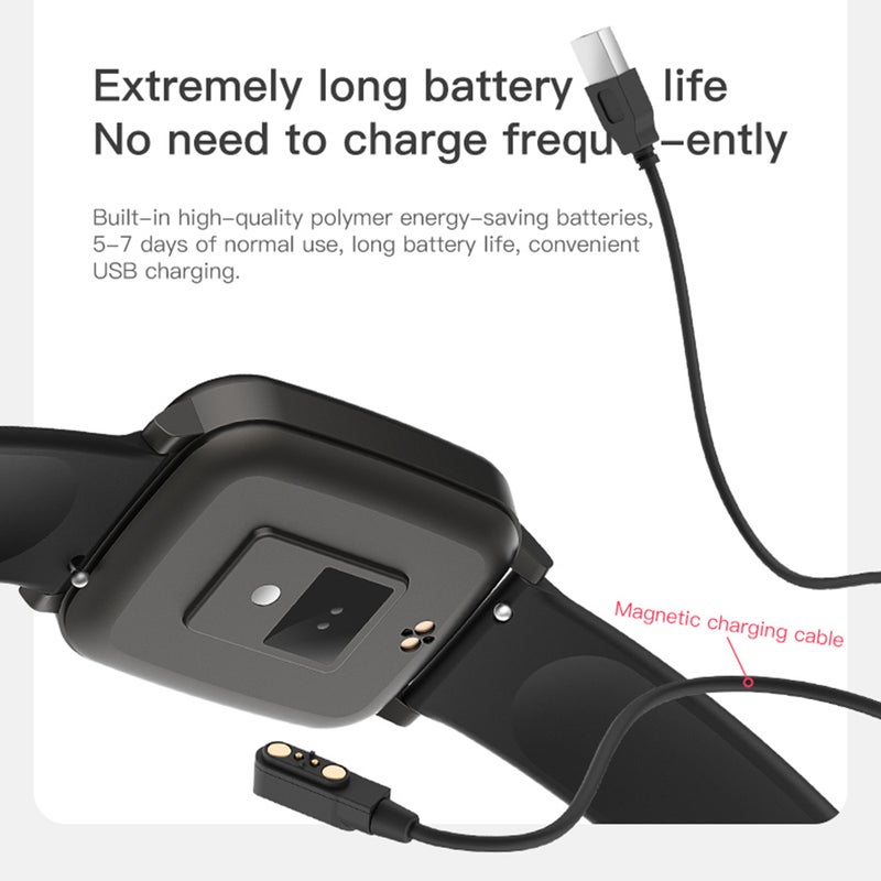 T1S Colour Screen Sport Fitness Intelligent Watch Black - Image 3