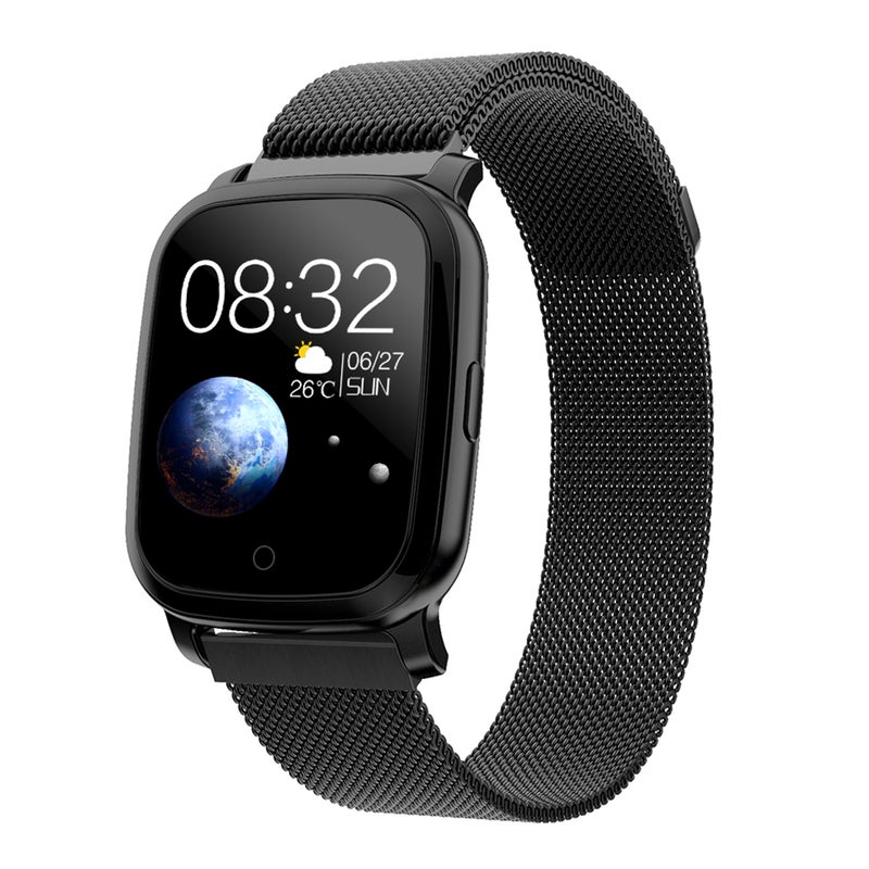 Sport Band Forehead Wrist Thermometer Fitness Tracker Bracelet Smart Watch Black  - Image 1