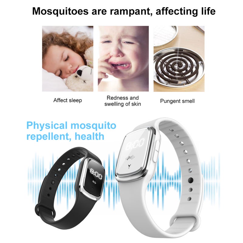 Generic Ultrasonic Mosquito Repellent Silicone Wristband White  - Image 5