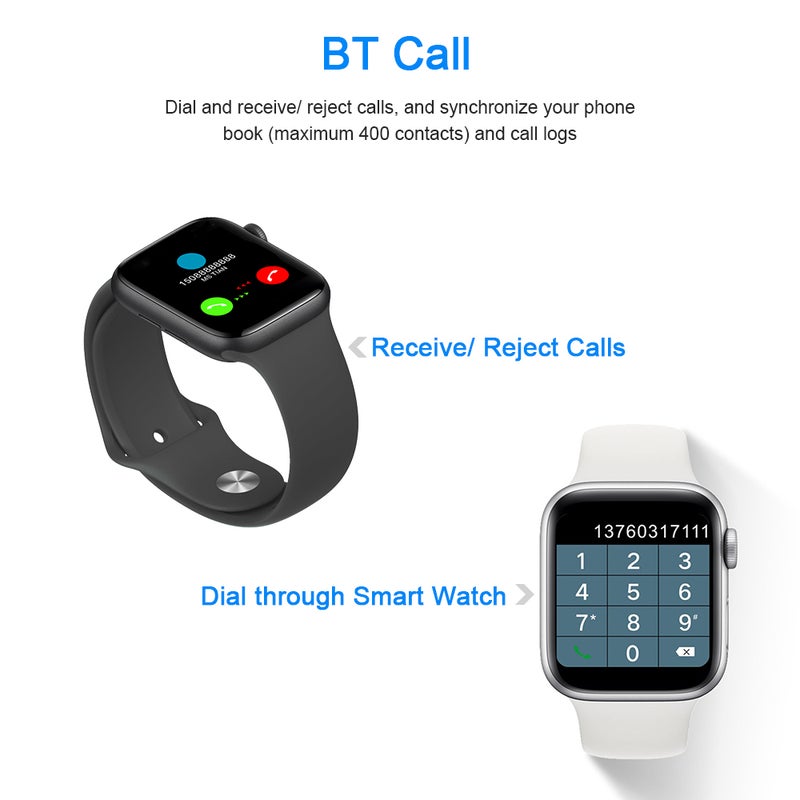 Touch Smart Watch Compatible with Android and iOS Black