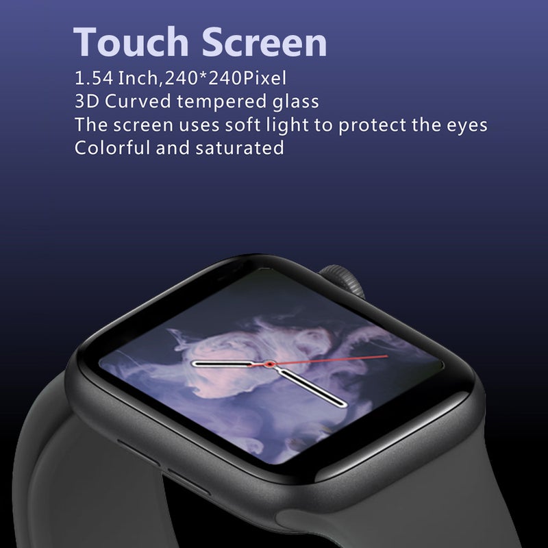 Touch Smart Watch Compatible with Android and iOS Black