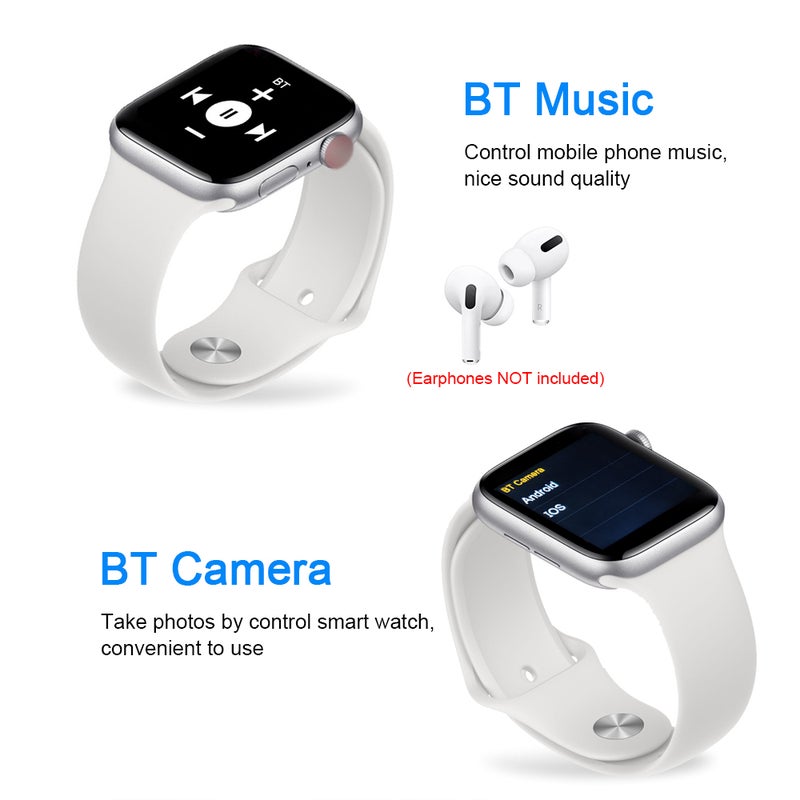 Touch Smart Watch Compatible with Android and iOS Black