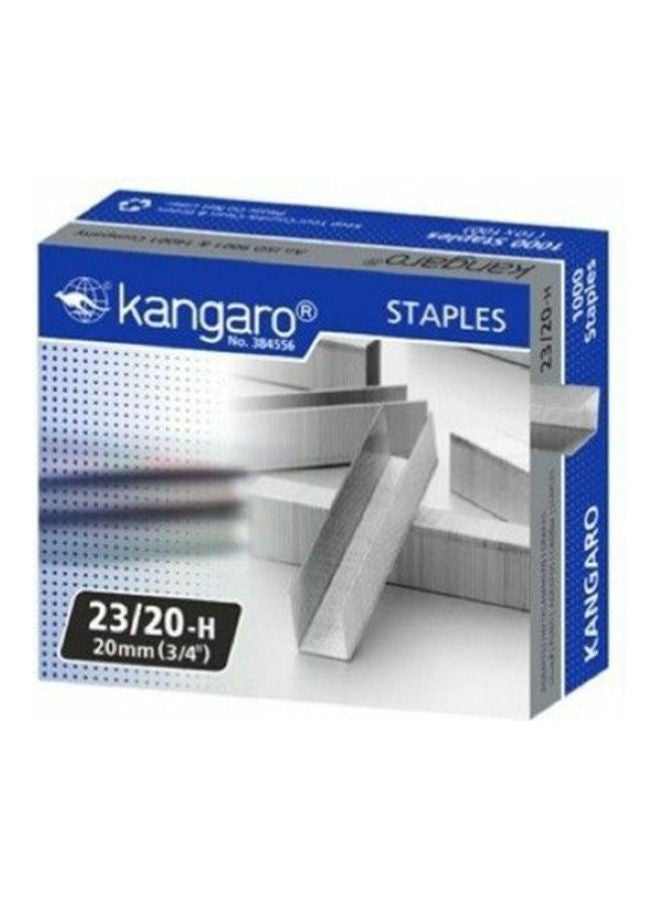 Kangaro 1000-Piece Staples Pack Set 23/20H Silver
