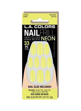 33-Piece Artificial Nail Tip Set Neon - v1602784324/N41218326A_1