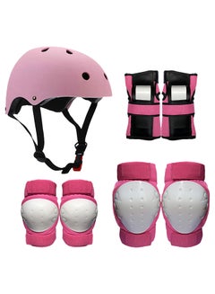 Generic Protective Gear Set 7 in 1 Knee Elbow Pads Wrist Guards Helmet Multi Sports Safety Protection Pads for Kids Teenagers Scooter Skating Cycling 29.0x25.0x18.5cm  - Image 1