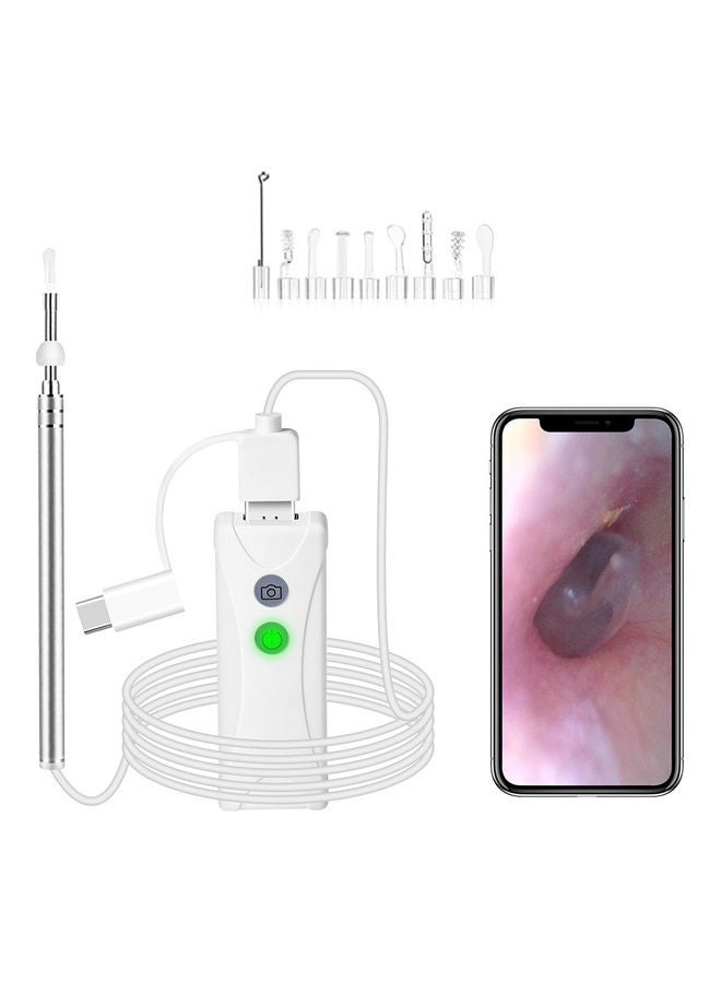 Generic - 3.9mm 2MP HD WiFi Ear Endoscope Visual Ear Nose Throat Inspection Camera USB Ear Wax Remover Otoscope IP67 Waterproof with LED Light Silicone Ear Pick Cleaning Kit Earwax Removal Tool - Image 1