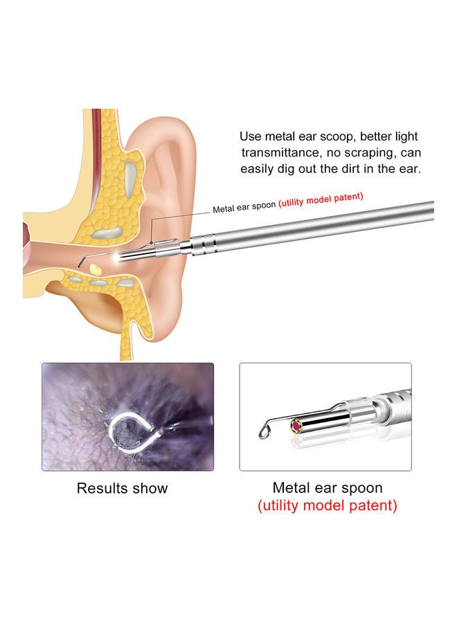 Generic - 3.9mm 2MP HD WiFi Ear Endoscope Visual Ear Nose Throat Inspection Camera USB Ear Wax Remover Otoscope IP67 Waterproof with LED Light Silicone Ear Pick Cleaning Kit Earwax Removal Tool - Image 1