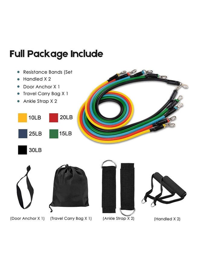 Generic 11pcs/set Resistance Bands Set Pull Rope Yoga Exercise Fitness Rubber with Handles Legs Ankle Strap Door Anchor Waterproof Carry Bag for Home Workouts Gym Training 390.43grams  - Image 4