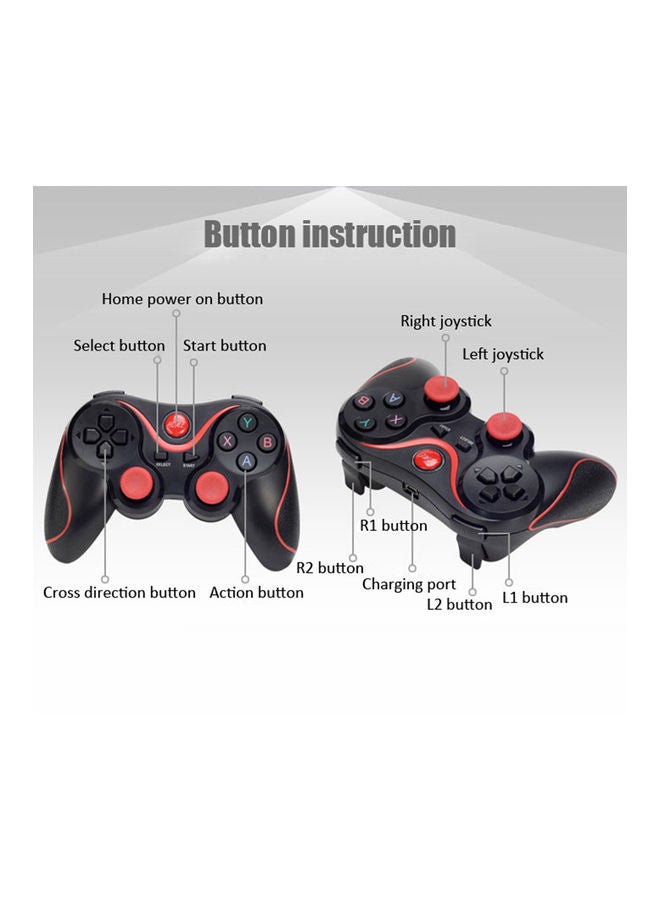 Generic - Wireless BT Gamepad Joystick No Driver for Android IOS Phone Tablet PC with Bracket - Image 1