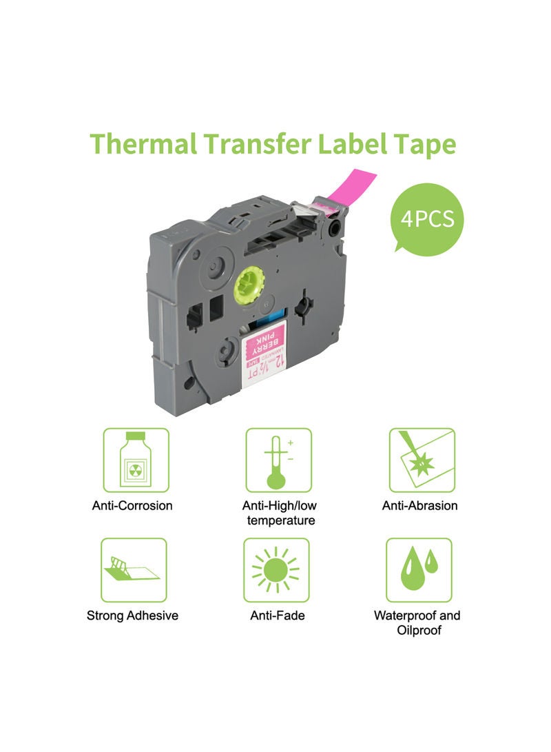 Generic PUTY 4 Rolls Self-Adhesive Label Maker Tape Multicolour  - Image 4