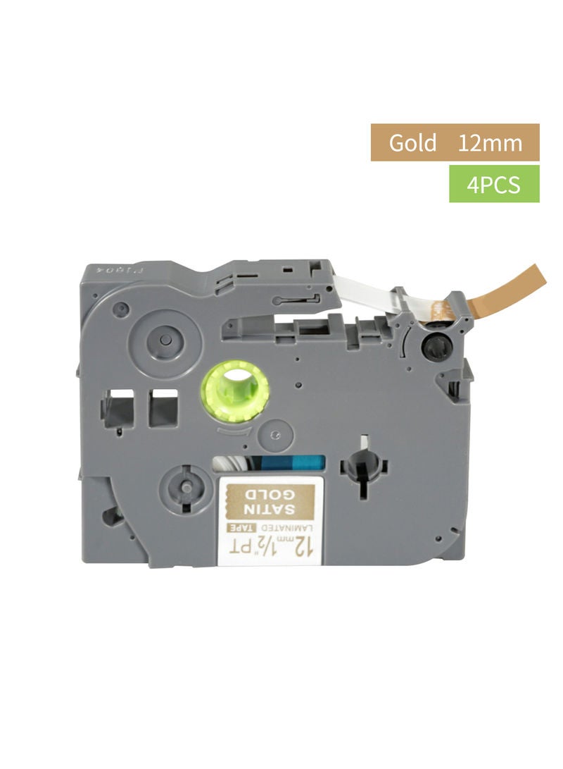 Generic PUTY 4 Rolls Self-Adhesive White On Gold Label Maker Tape Multicolour  - Image 3