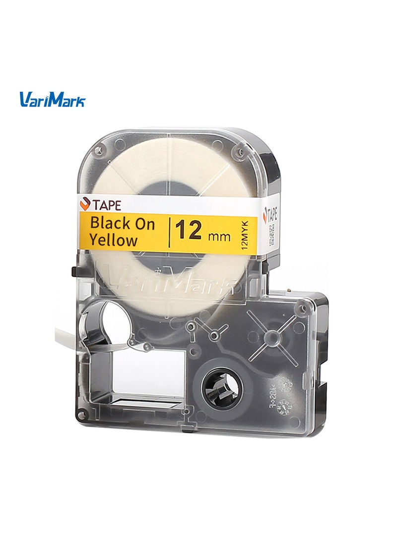 Black On Yellow Label Ribbon Tape Black on Yellow - Image 1