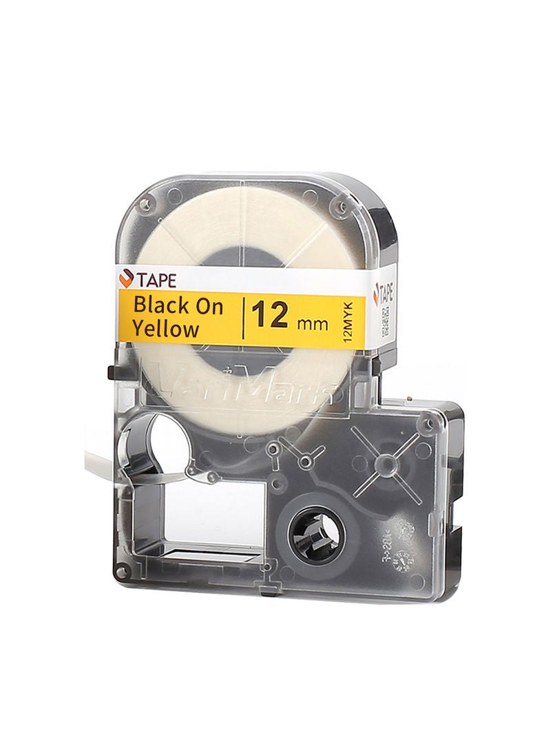 Black On Yellow Label Ribbon Tape Black on Yellow - Image 4
