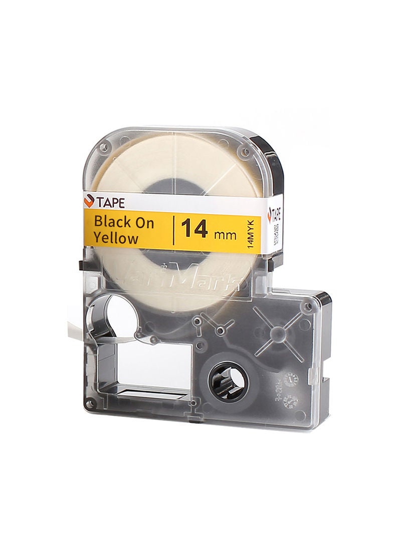 Black On Yellow Label Ribbon Tape Black on Yellow - Image 1