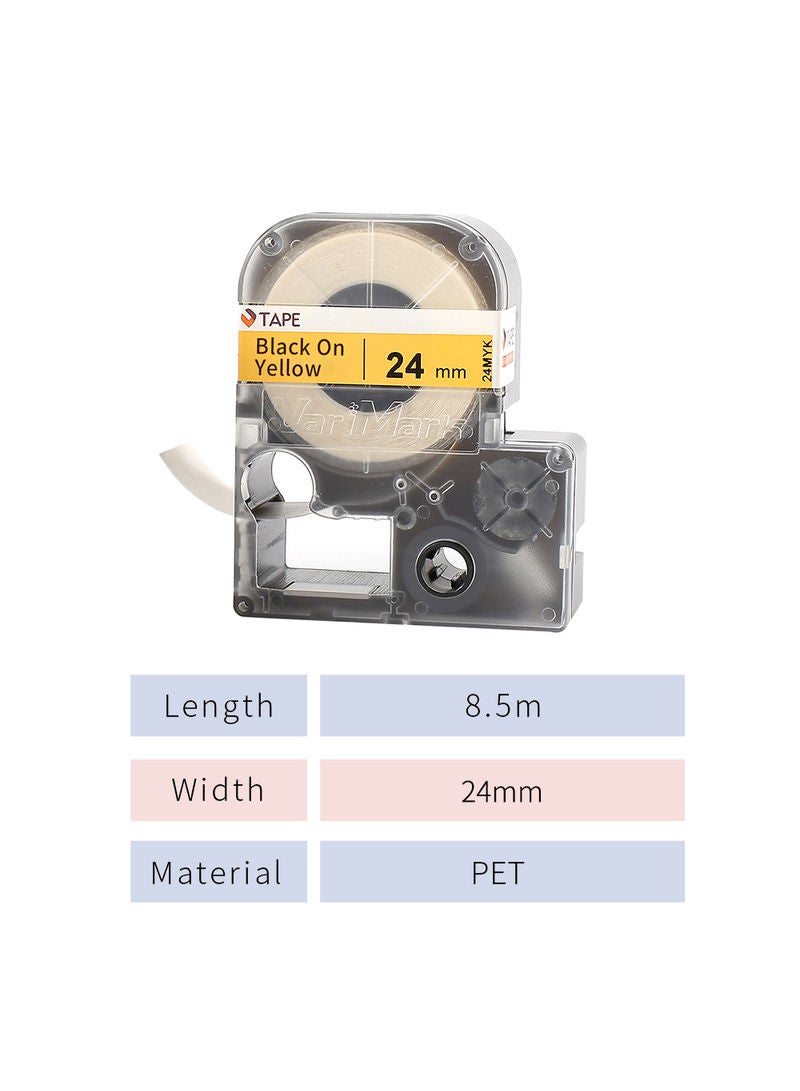 Label Ribbon Tape Black on Yellow - Image 2