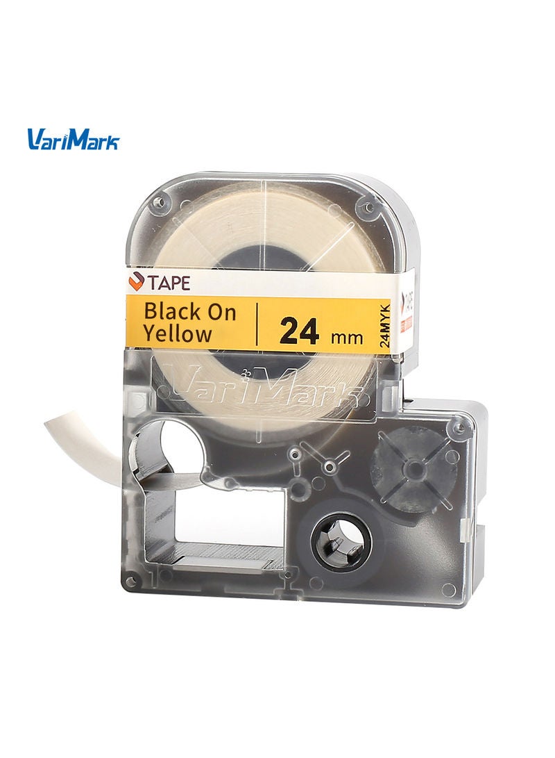 Label Ribbon Tape Black on Yellow - Image 1