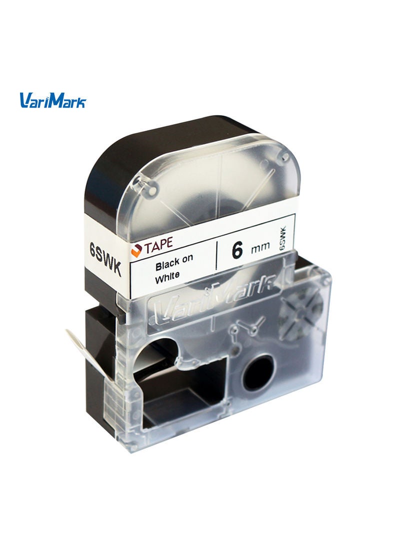 Label Ribbon Tape Replacement Black on White - Image 3