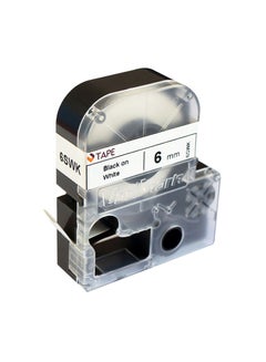Generic Label Ribbon Tape Replacement Black on White  - Image 2