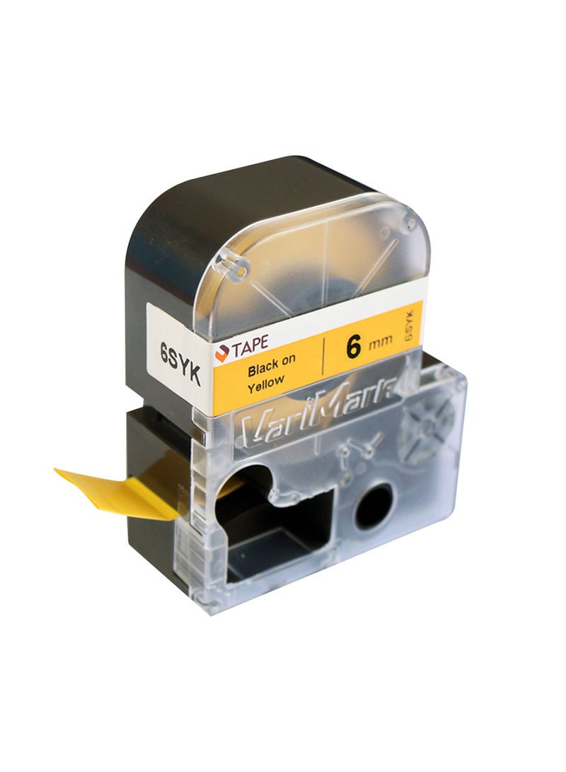 Label Ribbon Tape Replacement Black on Yellow - Image 2