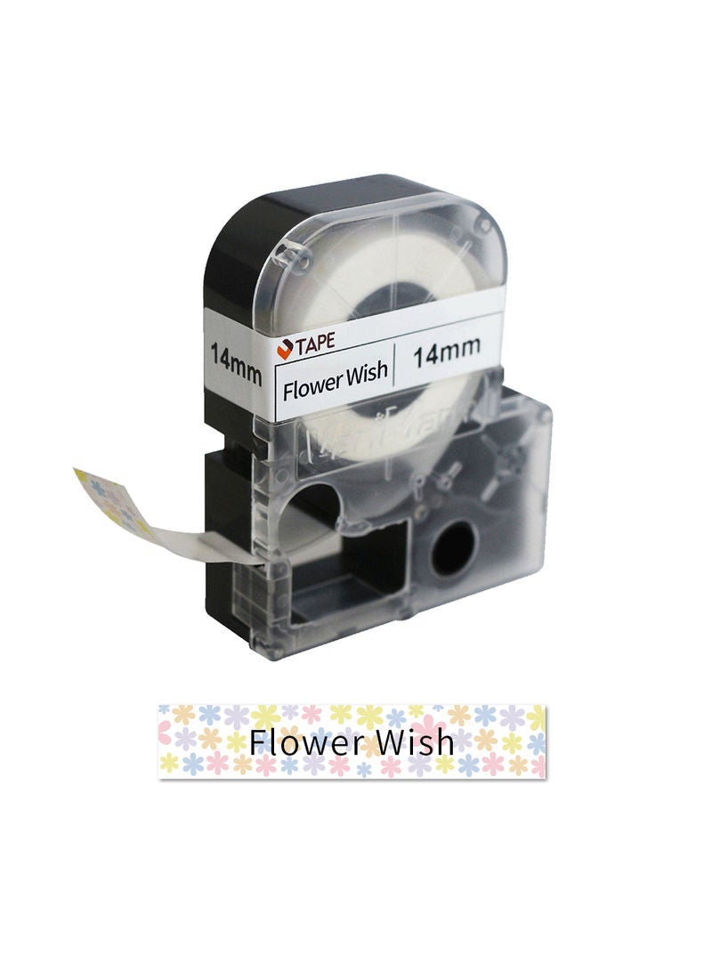 Self-Adhesive Flower Language And Wish Label Paper Black - Image 1