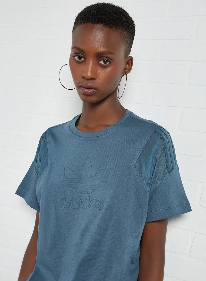 adidas Originals Mesh Sleeve T-Shirt Legblu